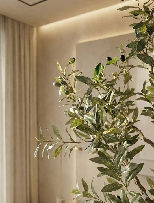 Artificial Olive Plant With Black Plastic Pot - 5. ft